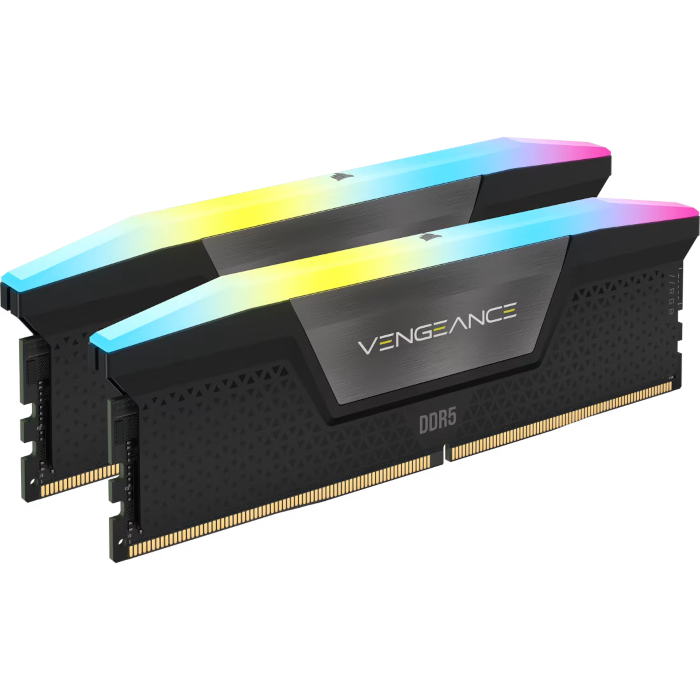 رم کامپیوتر کورسیر دو کاناله مدل VENGEANCE RGB ظرفیت 32 گیگابایت DDR5 سرعت 5200MT/s تایمینگ CL40 - تصویر 3